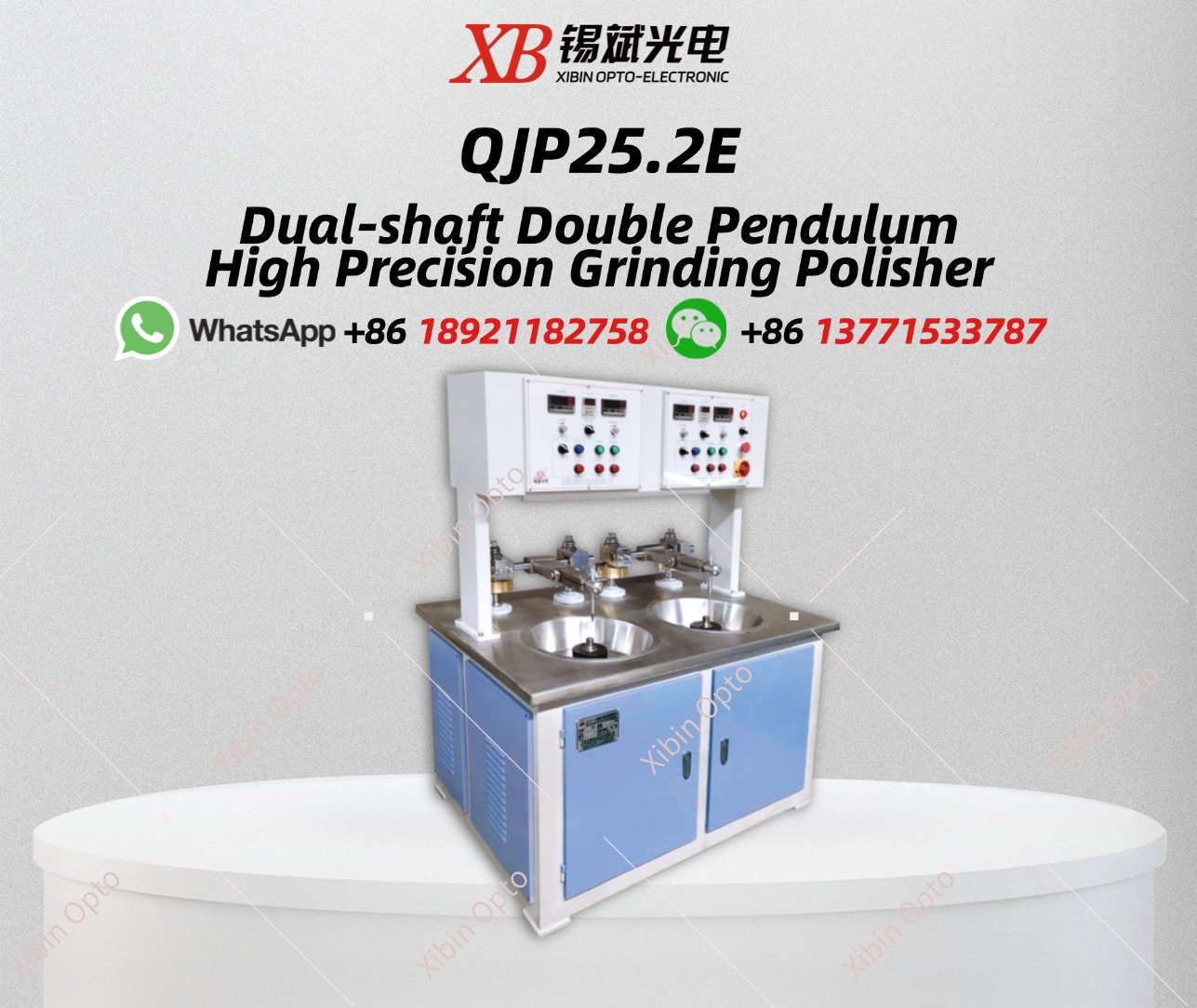 QJP25.2E Dual-shaft Double Pendulum High Precision Grinding Polisher